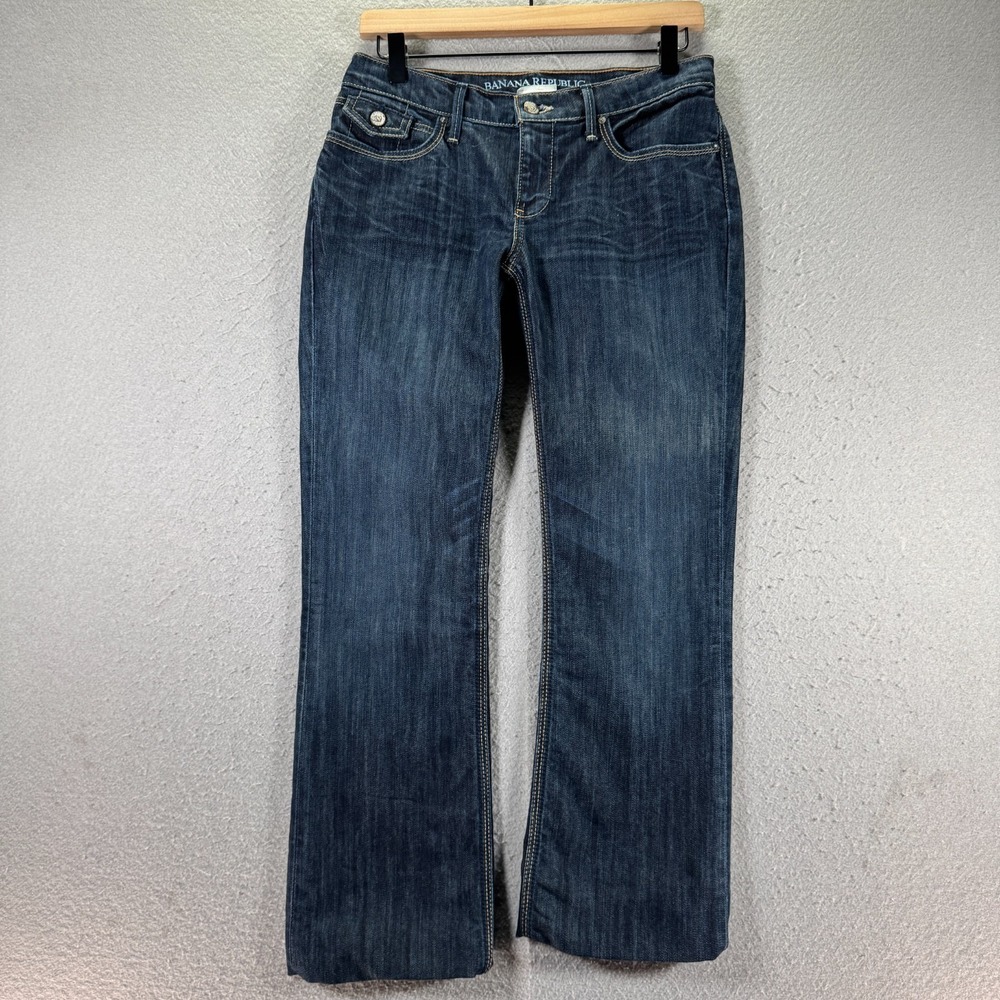 Banana Republic Modern Bootcut Jeans Womens 4 Blue Premium Denim Comfort USA